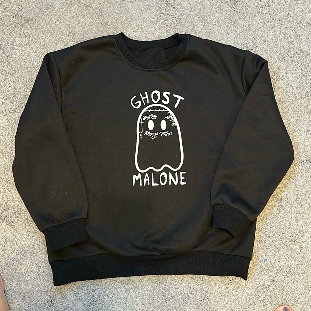 Ghost Malone - Halloween Pullover Sweatshirt, Crew Neck - size 8/10